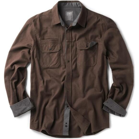 CQR Men's All Cotton Flannel Shirt, Long Sleeve Casual Button Down Plaid Shirt, - Picture 1 of 8
